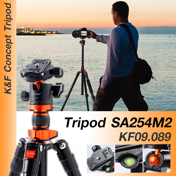 K&F Concept KF09.089V1 SA254M2 Aluminum Tripod Monopod ขาตั้งกล้อง K&F Concept KF09.089V1 SA254M2 Aluminum Tripod Monopod ขาตั้งกล้อง