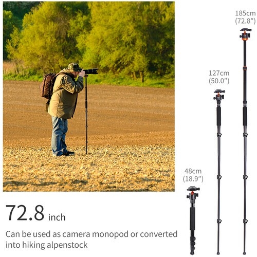 K&F Concept KF09.089V1 SA254M2 Aluminum Tripod Monopod ขาตั้งกล้อง