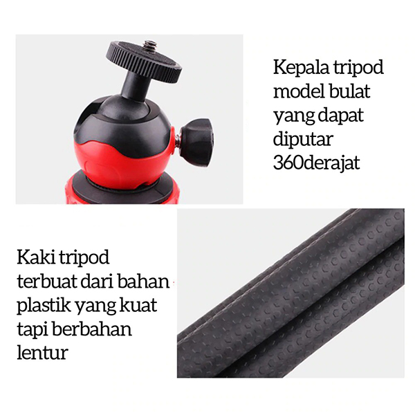 K&F Concept KF09.015 TM2534T Red Aluminium Monopod ขาตั้งกล้อง