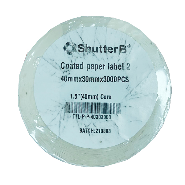 SHUTTER B Sticker Label สติ๊กเกอร์บาร์โค้ด 100x100mm 500 ดวง/ม้วน สติ๊กเกอร์ร้านค้า