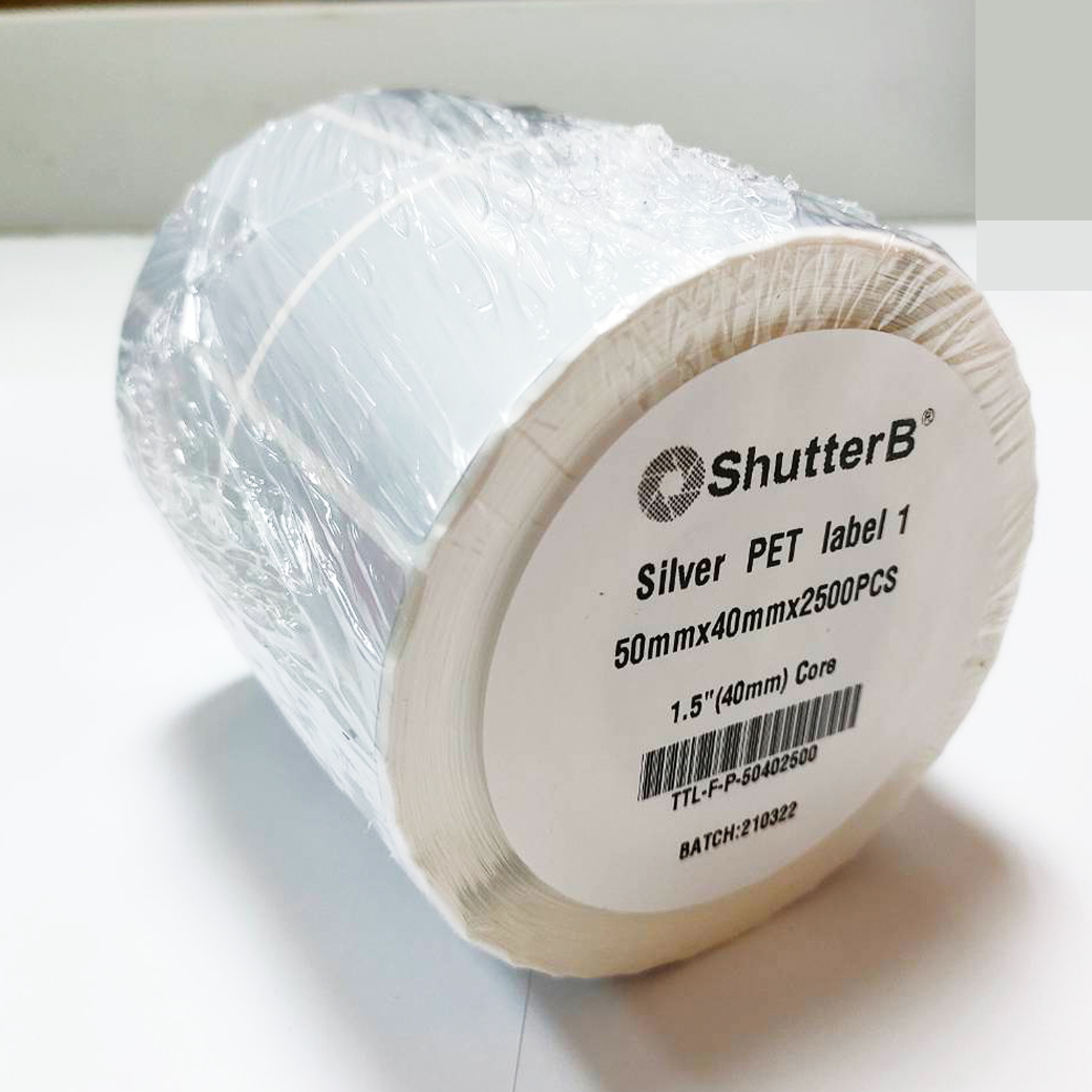 SHUTTER B Sticker Label สติ๊กเกอร์บาร์โค้ด 100x100mm 500 ดวง/ม้วน สติ๊กเกอร์ร้านค้า