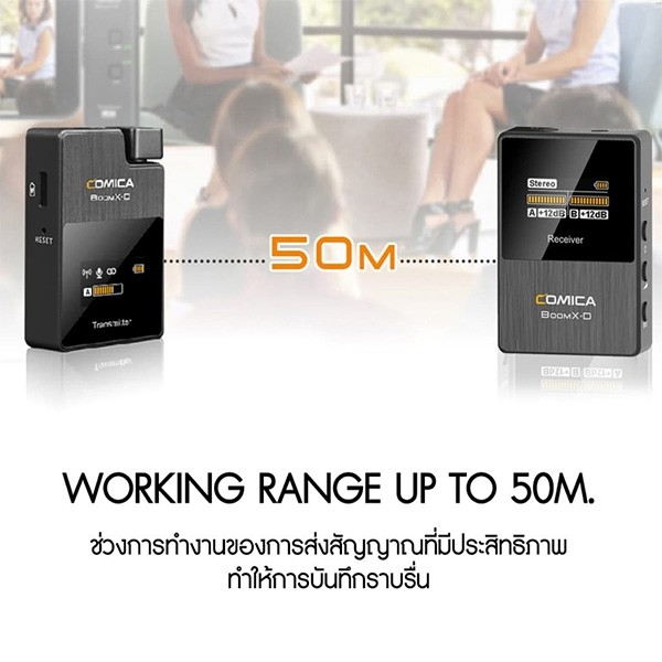 ไมโครโฟนไร้สาย COMICA BoomX-D D2 2.4G Digital 1-Trigger-2 Wireless Microphone ประกันศูนย์