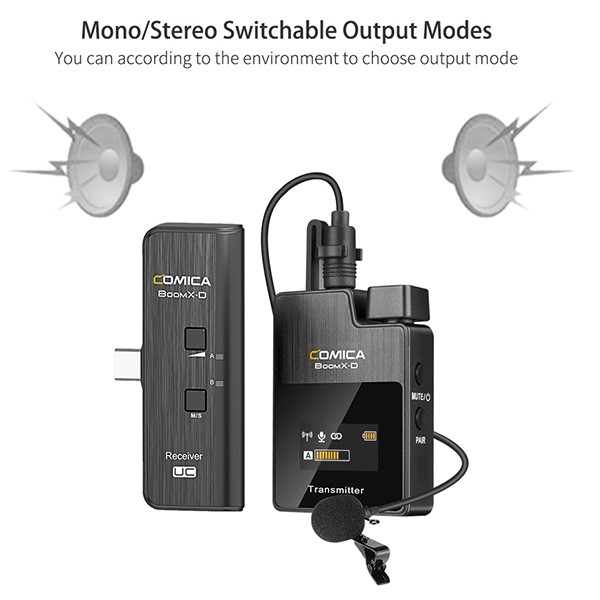 COMICA BoomX-D UC RX 2.4G Digital 1-Trigger-2 Wireless Microphone ไมโครโฟนไร้สายส่งสัญญาณและตัวรับ