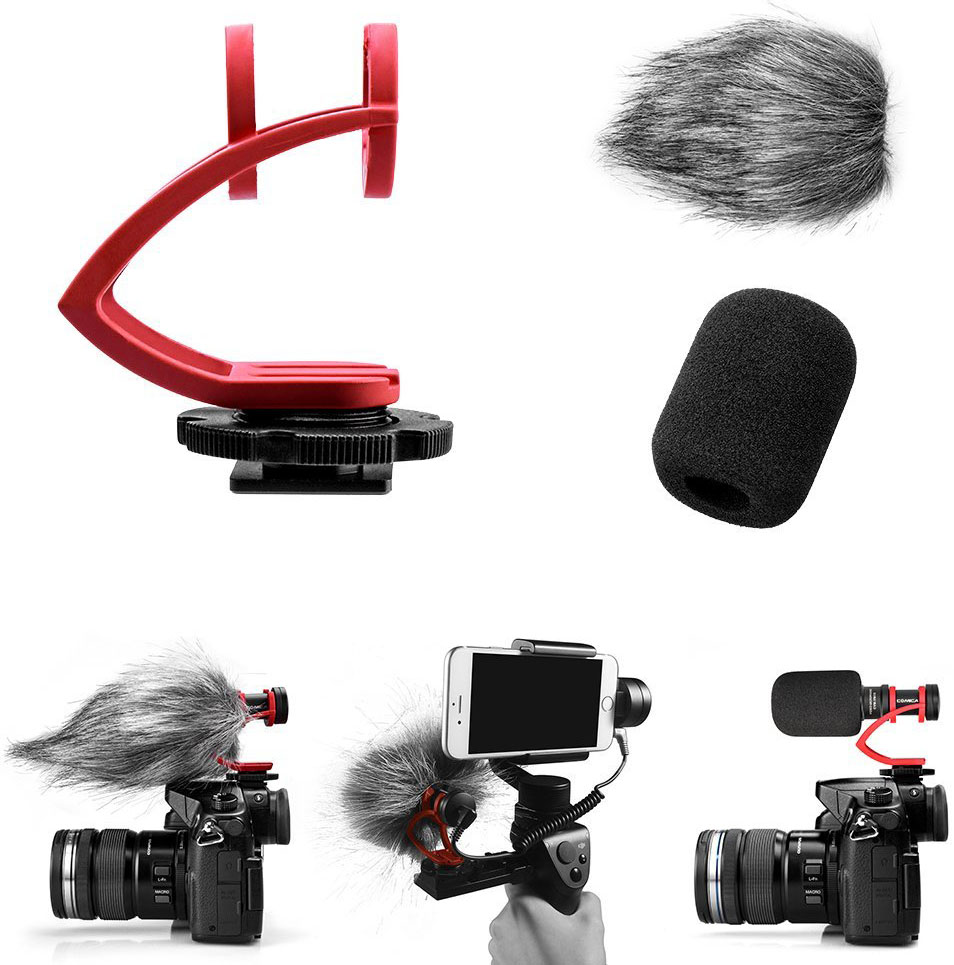 ไมโครโฟน COMICA CVM-VM10II RED Micro Compact Directional Condenser Shotgun Video Microphone