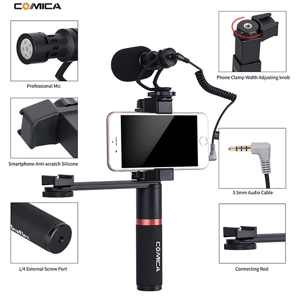 COMICA CVM-VM10-K4 Full Metal MINI compact on-camera Cardioid Directional Shotgun Video Microphone KIT