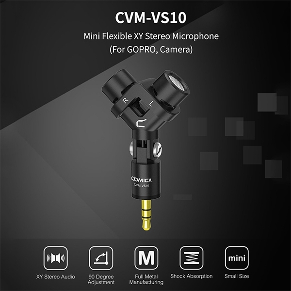 ไมโครโฟน COMICA CVM-VS10  Mini Flexible XY Stereo Microphone ไมโครโฟนสำหรับ gopro 3.5mm.TRS
