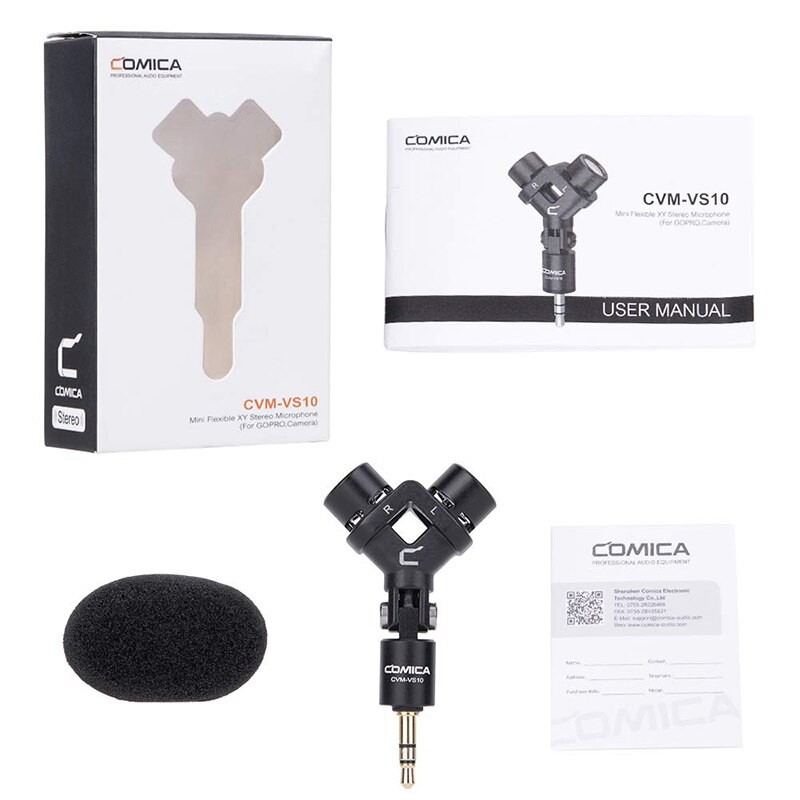 ไมโครโฟน COMICA CVM-VS10  Mini Flexible XY Stereo Microphone ไมโครโฟนสำหรับ gopro 3.5mm.TRS