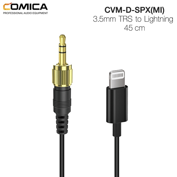 COMICA CVM-D-SPX (MI) 3.5mm TRS to Lightning Interface Audio Output Cable for IPhone, Smartphone (สายยาว 45 cm) COMICA CVM-D-SPX (MI) 3.5mm TRS to Lightning Interface Audio Output Cable for IPhone, Smartphone (สายยาว 45 cm)