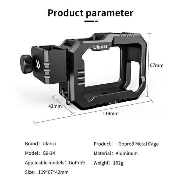 ULANZI G9-14 METAL CAGE FOR GOPRO HERO 9 SKU:2340 
