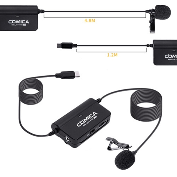 COMICA CVM-SIG.LAV V05 Multi-functional SINGLE Lavalier Microphone USB Type-C For Smartphone & Camera