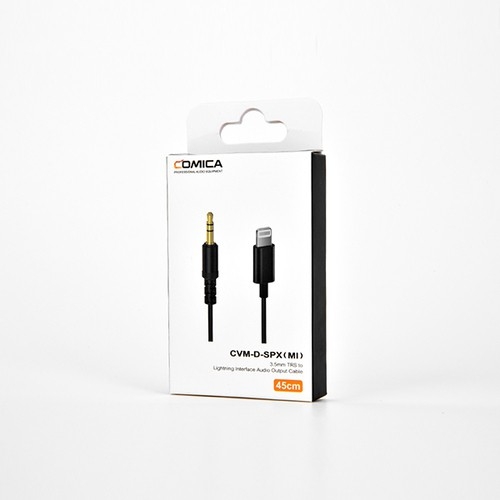 COMICA CVM-D-SPX (MI) 3.5mm TRS to Lightning Interface Audio Output Cable for IPhone, Smartphone (สายยาว 45 cm)