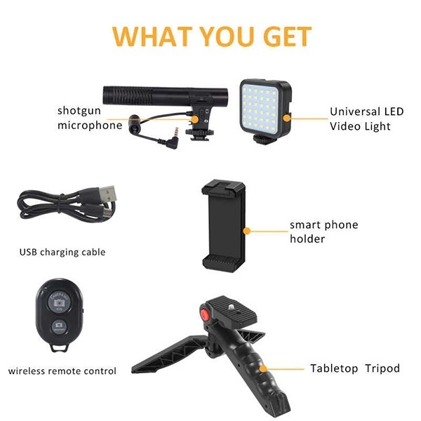 VlOGGING KIT-01LM ชุดอุปกรณ์ถ่ายวีดีโอสำหรับสมาร์ทโฟน