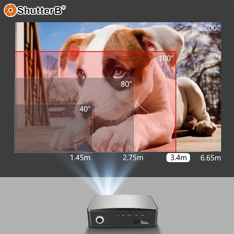 ShutterB AKEY7S โปรเจคเตอร์ Full HD 8000Lumens ( Android 9.0 รองรับ Dolby 3D Sound)