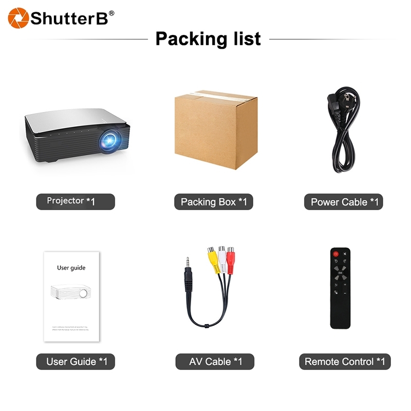 ShutterB AKEY7S โปรเจคเตอร์ Full HD 8000Lumens ( Android 9.0 รองรับ Dolby 3D Sound)