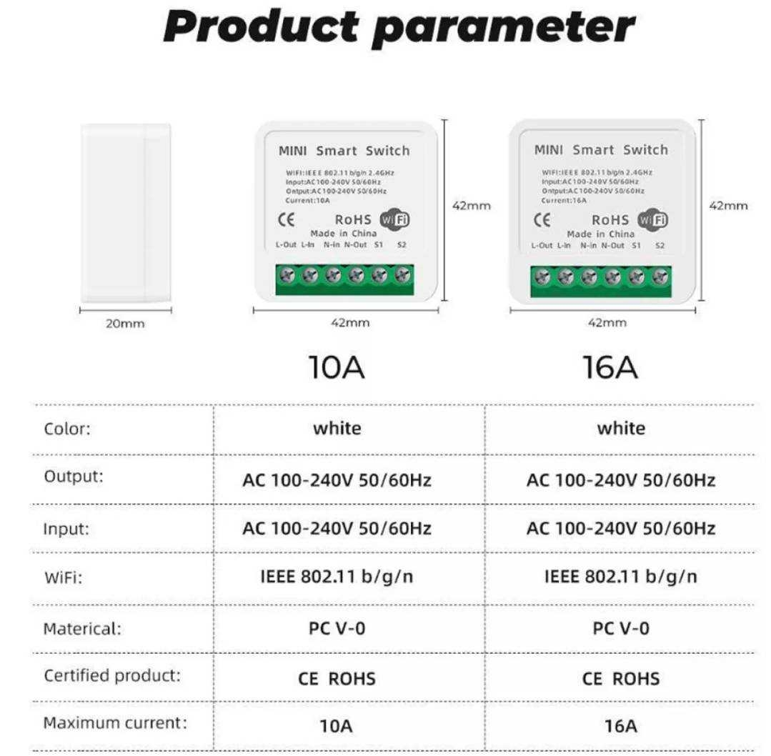 Mini smart swith 16A มินิสมาร์ท Wifi DIY รองรับ 2 ทิศทาง