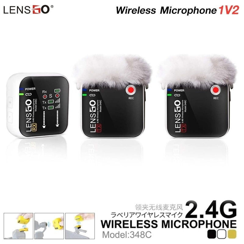 LENSGO LAVALIER WIRELESS MICROPHONE 2.4G 348C 1V2