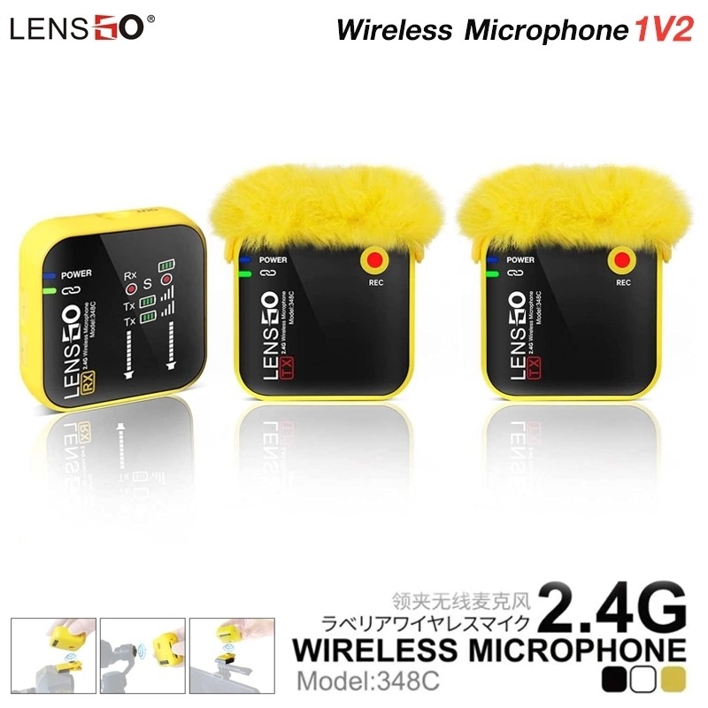 LENSGO LAVALIER WIRELESS MICROPHONE 2.4G 348C 1V2