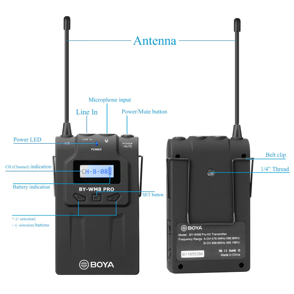 Boya BY-WM8 Pro-K1 Wireless Microphone Dual-Channel