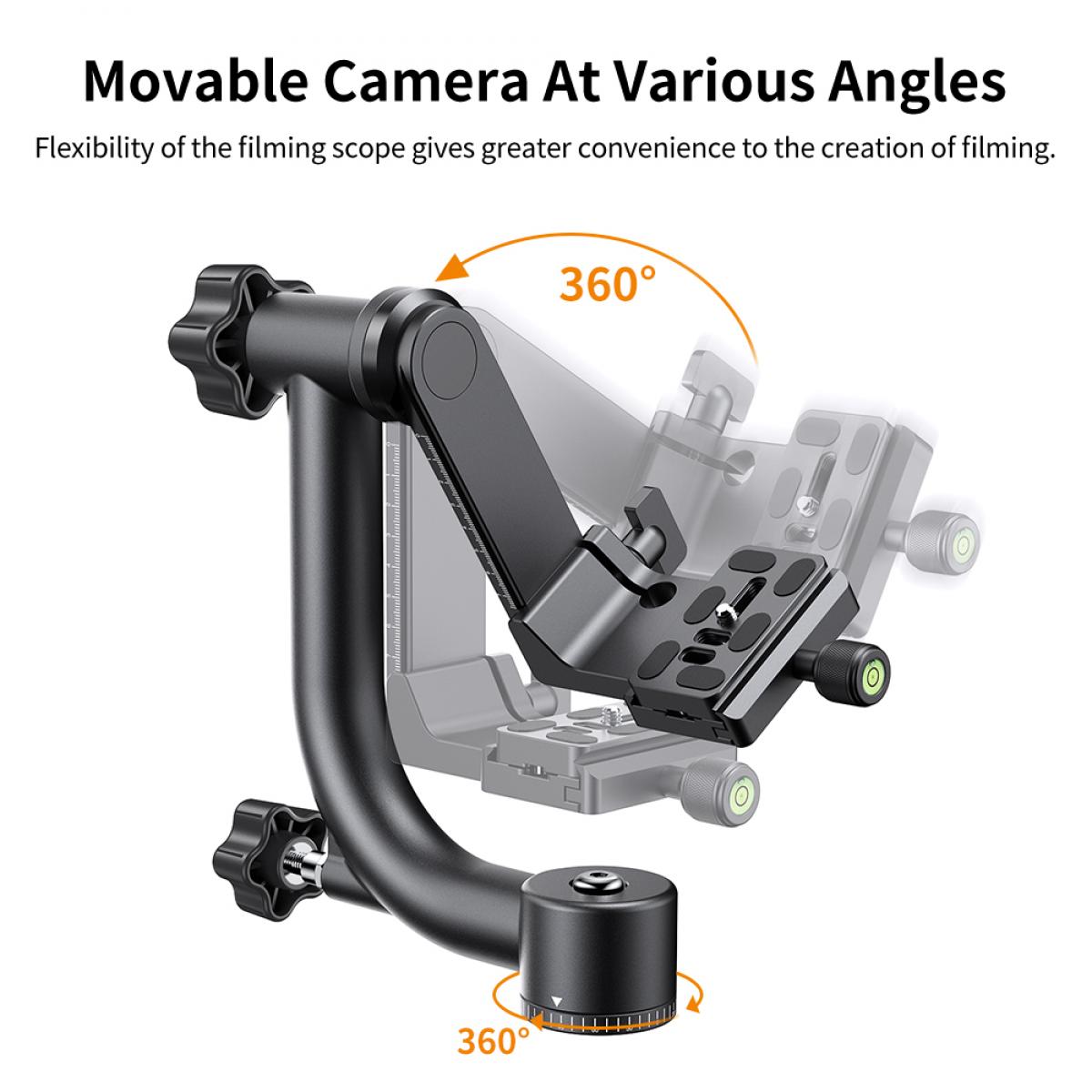 K&F Concept KF31.033 Professional Gimbal Head Heavy Duty Metal 360 Degree Panoramic Tripod Head