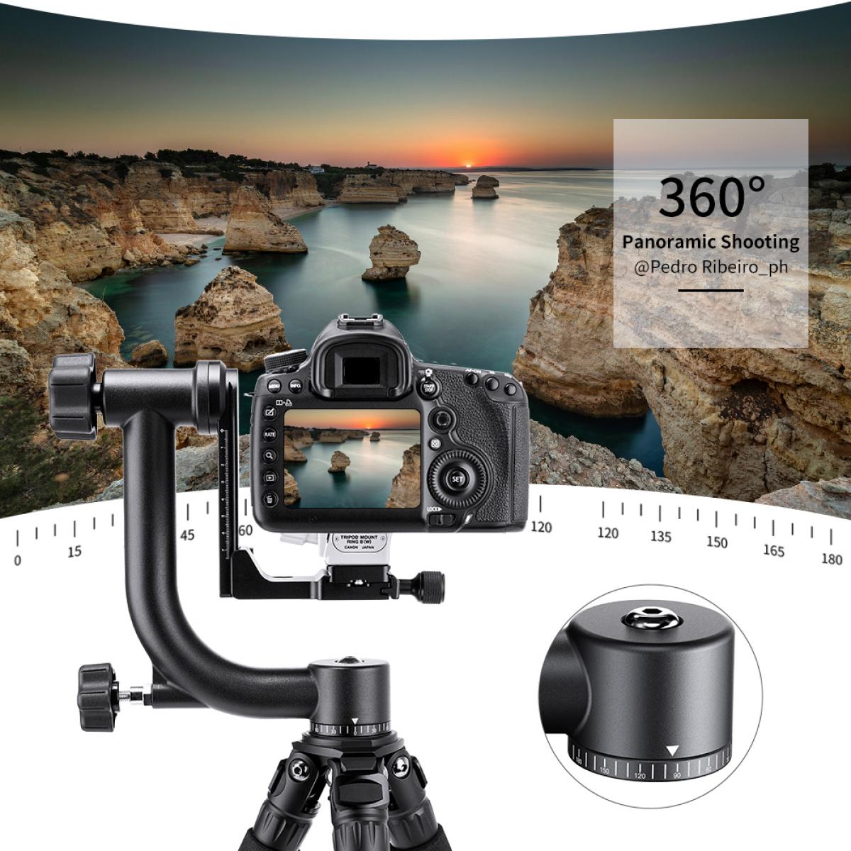 K&F Concept KF31.033 Professional Gimbal Head Heavy Duty Metal 360 Degree Panoramic Tripod Head