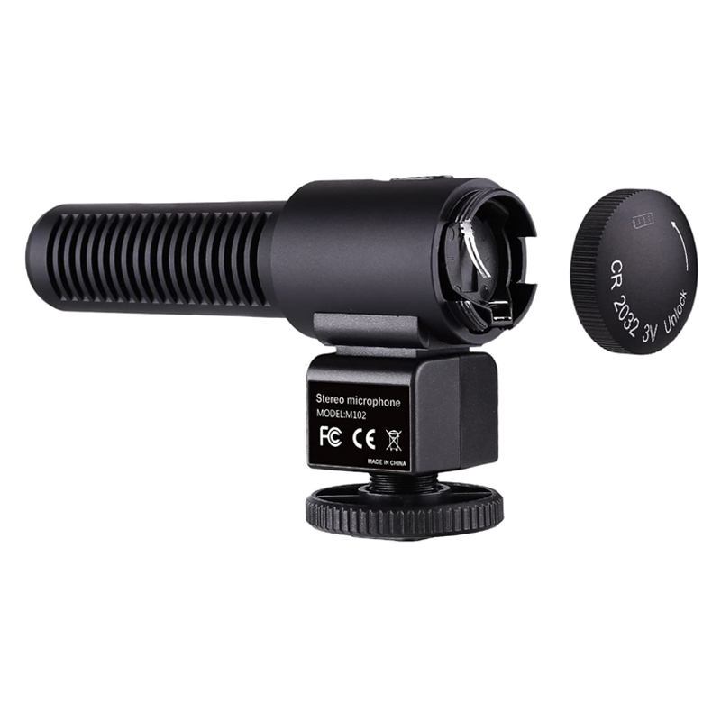 External Stereo Microphone (M102) for Camcorder, DSLR