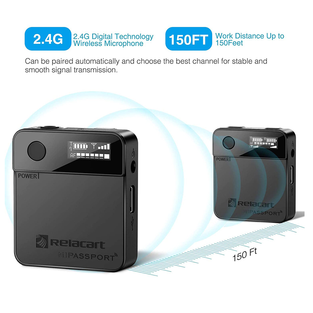 RELACART Mi 1 Mipassport 2.4G Wireless Microphone