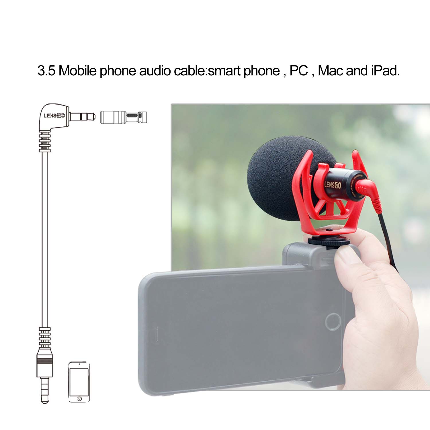 LENSGO LYM-DMM1 COMPACT ON-CELL PHONE CAMERA MICROPHONE