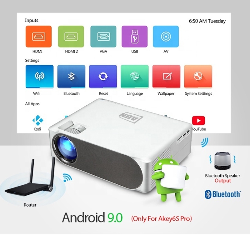 AUN AKEY6S PRO Projector Full HD 1080P 7500Lumens Android 9.0