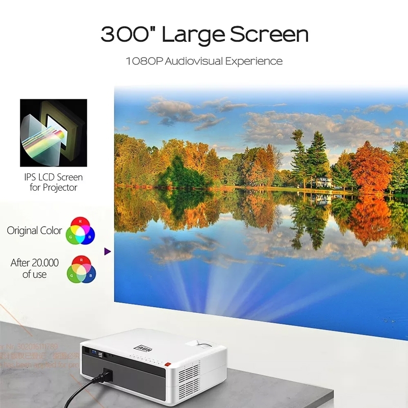 AUN AKEY6S PRO Projector Full HD 1080P 7500Lumens Android 9.0