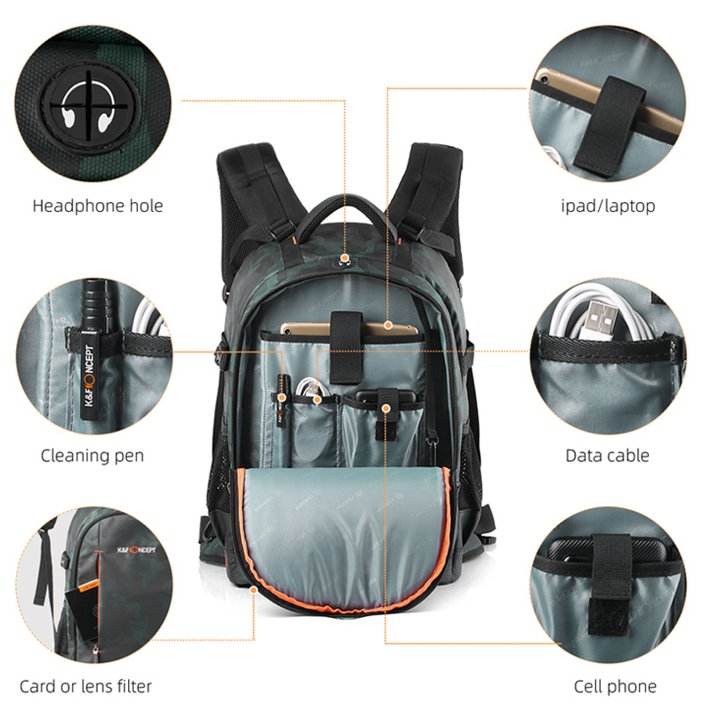 K&F CONCEPT KF13.119 MULTIFUNCTIONAL DSLR CAMERA BACKPACK LARGE