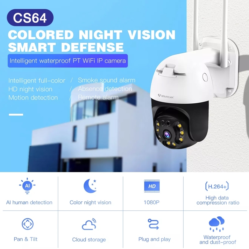 VSTARCAM CS64 (3MP) HD (1296P) กล้องวงจรปิดไร้สาย IP Camera VSTARCAM CS64 (3MP) HD (1296P) กล้องวงจรปิดไร้สาย IP Camera