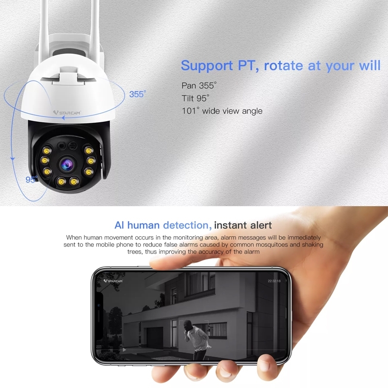 VSTARCAM CG668 4G LTE SIM 3.0MP H.264+ IP Camera