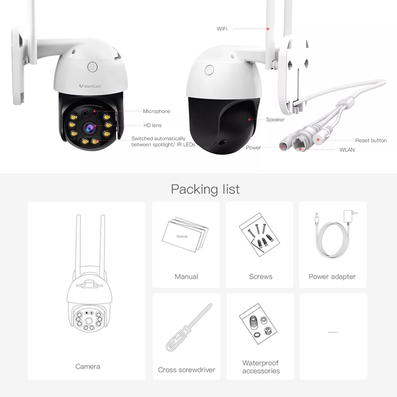 VSTARCAM CS661 HD 1296P 3.0MP H.264+ WiFi IP Camera