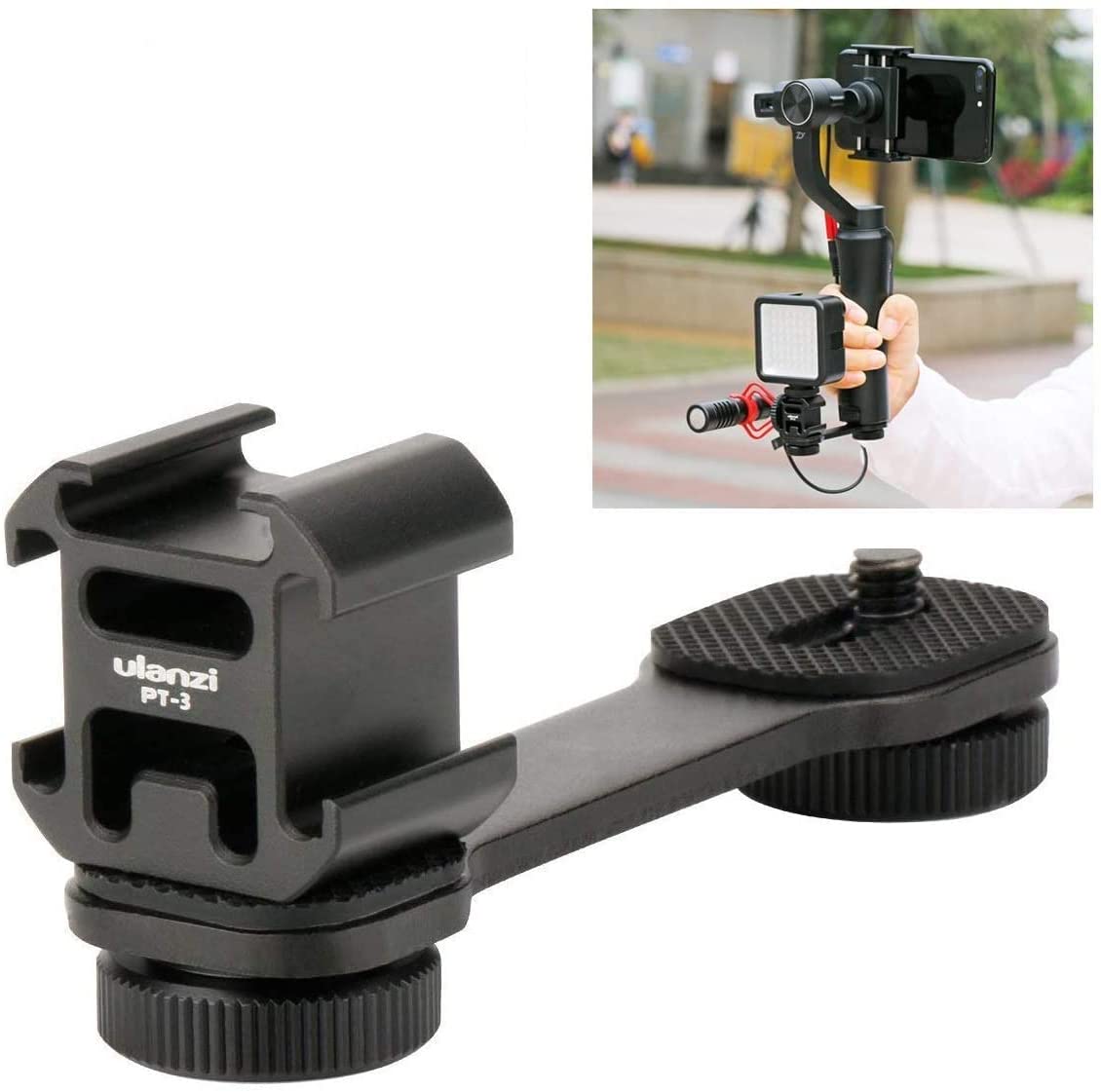 Ulanzi PT-3 Triple Cold Shoe Mount Adapter Ulanzi PT-3 Triple Cold Shoe Mount Adapter