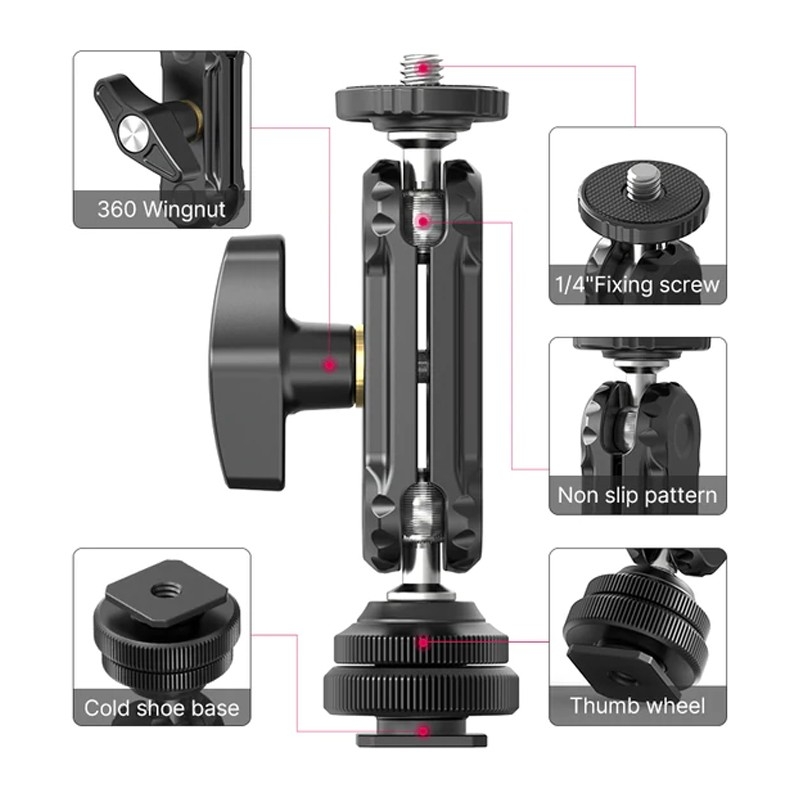 Ulanzi R098 Double Ball Heads with Code Shoe Mount