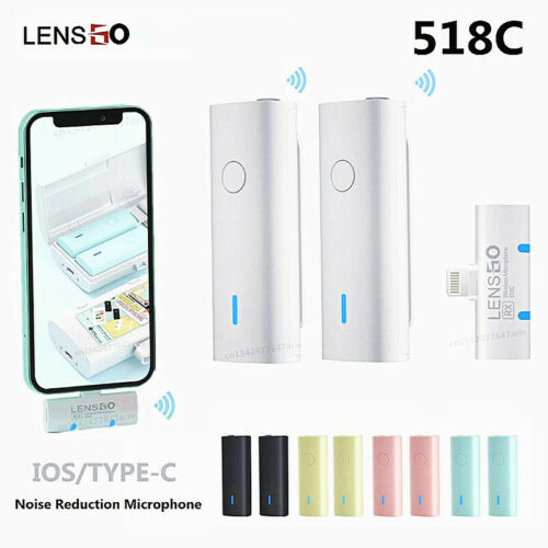 LENSGO 518C WIRELESS LAVALIER MICROPHONE FOR SMART PHONE IOS LIGHTNING / TYPE-C LENSGO 518C WIRELESS LAVALIER MICROPHONE FOR SMART PHONE IOS LIGHTNING / TYPE-C