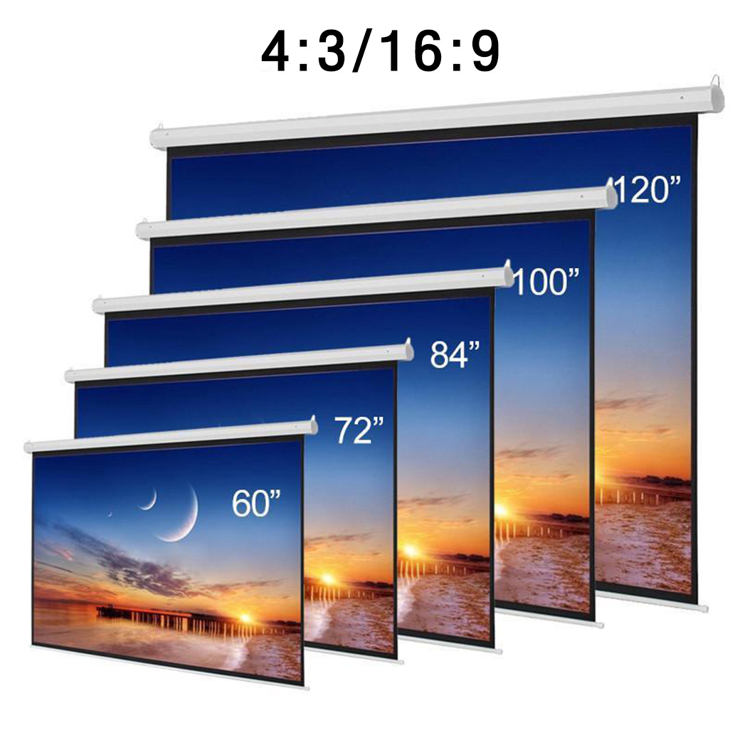 จอโปรเจคเตอร์ ม้วนอัตโนมัติ CY-ES 84 นิ้ว 16:9 Electric Projection Screen รีโมทมีสาย สนใจทักแชทก่อนสั่งซื้อ