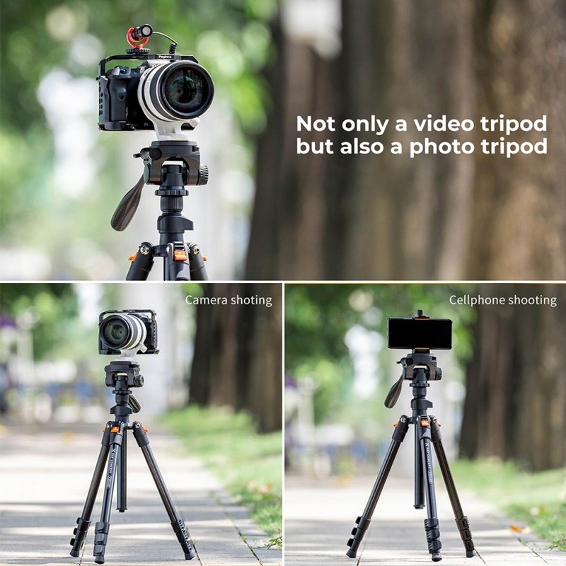 K&F Concept Tripod TM2235 Silver Aluminium ขาตั้งกล้อง