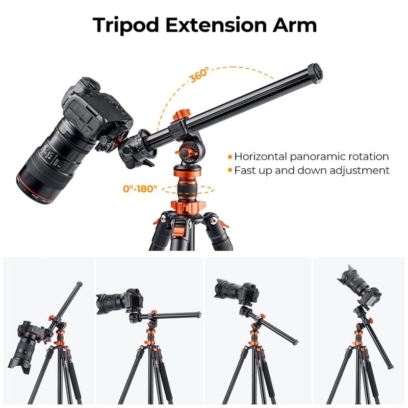 K&F Concept Tripod TM2235 Silver Aluminium ขาตั้งกล้อง