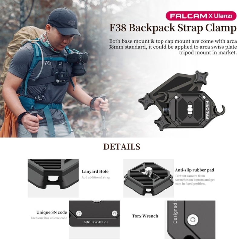 ULANZI Falcam F38 Camera Quick Release Backpack Strap Clip 