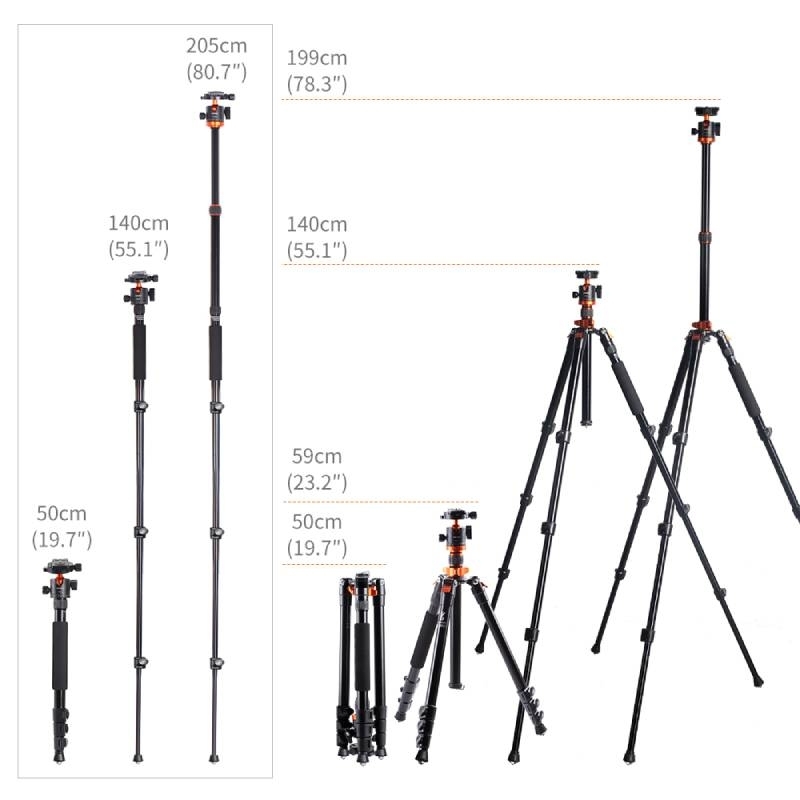 K&F Concept KF09.087V4 Camera Tripods Travel Aluminum Monopod with Ball Head 