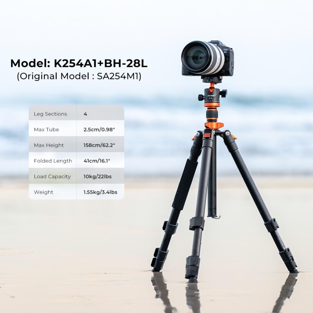 K&F Concept MT-01 mini Tripod Grey Aluminium  ขาตั้งกล้อง