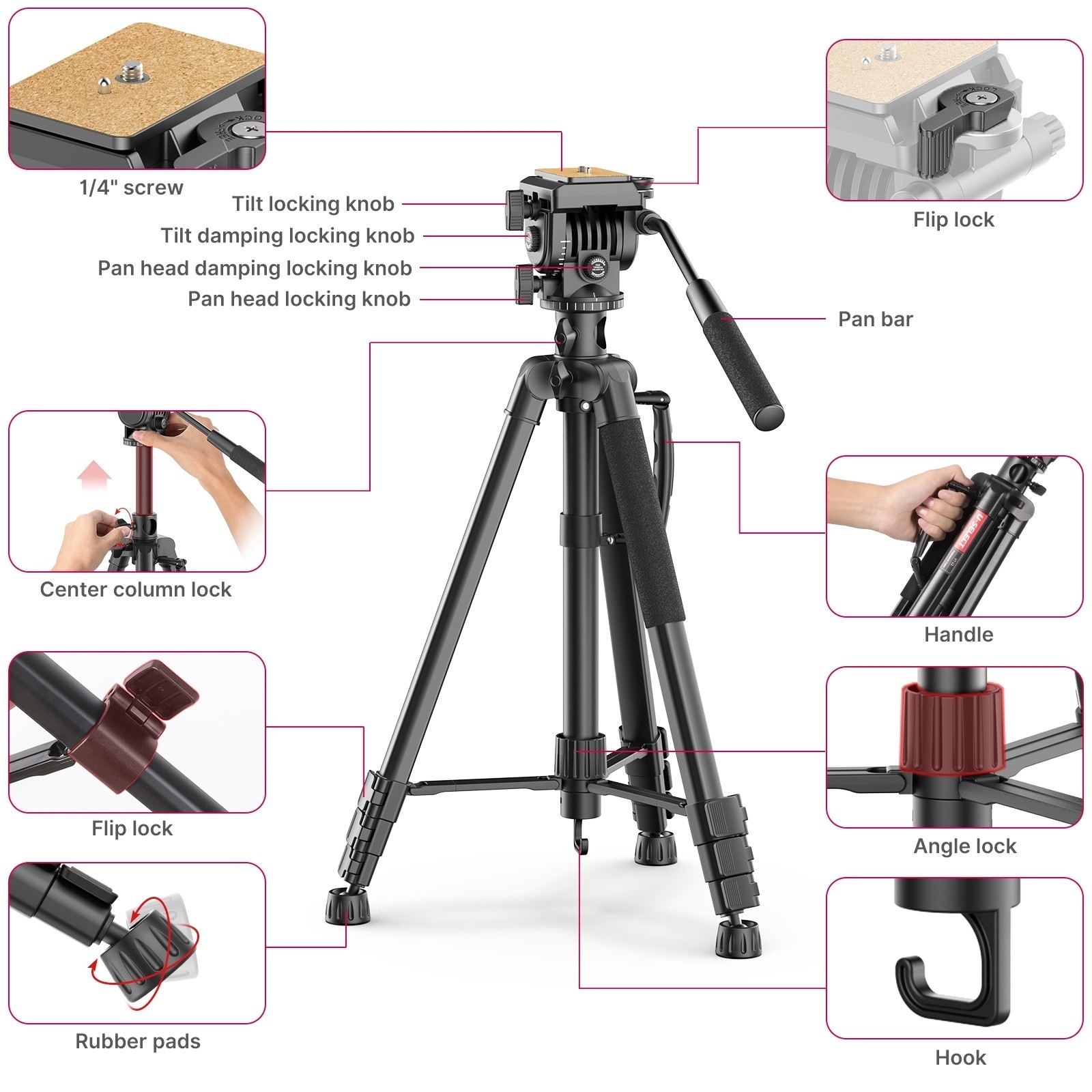 ULANZI EXTENDABLE TRIPOD VT-02 Monopod & Panoramic Tripod