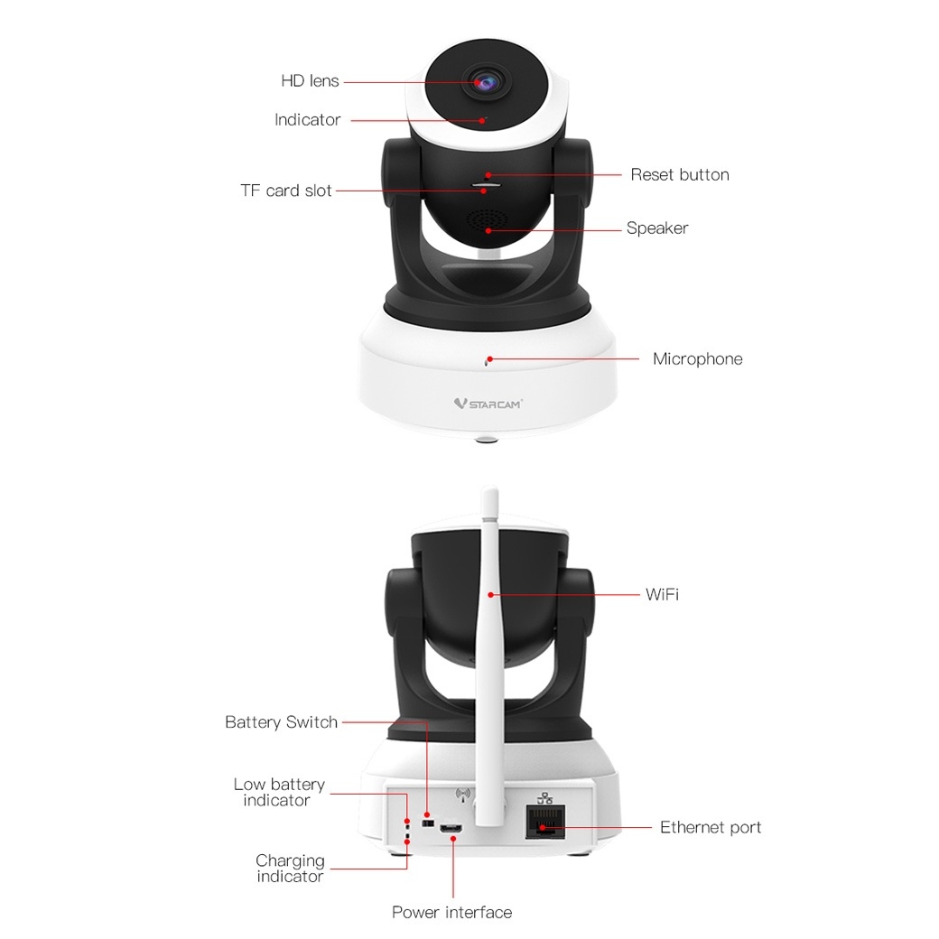 VSTARCAM CG668 4G LTE SIM 3.0MP H.264+ IP Camera