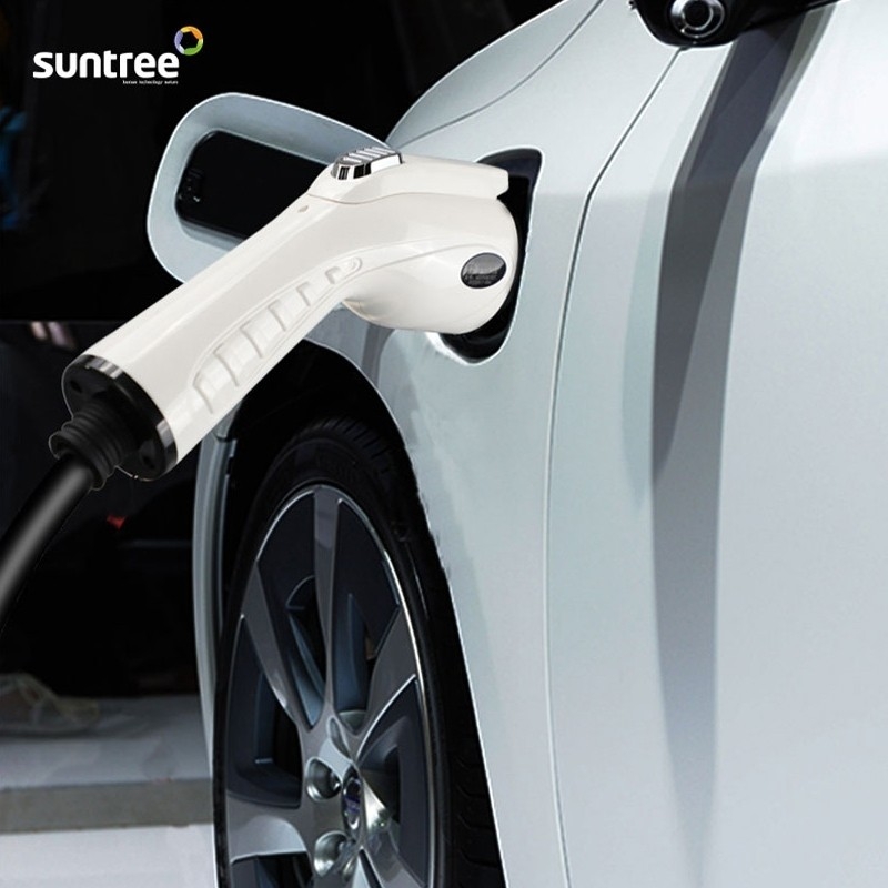 Suntree EV Charger 7KW/32A 4.3 Inch LCD Type 2 Built In Protection Swipe Card With APP Function