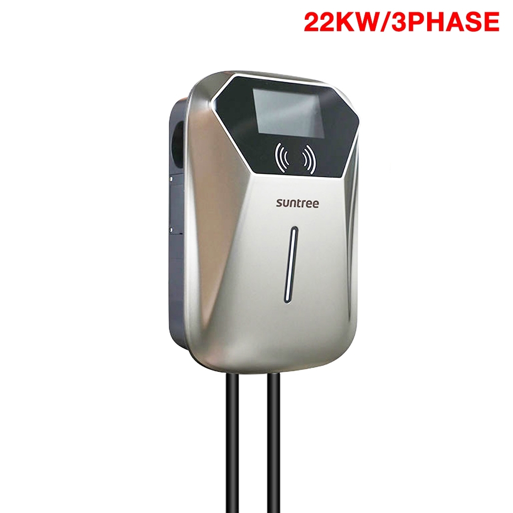 Suntree EV Charger 7KW/32A 4.3 Inch LCD Type 2 Built In Protection Swipe Card With APP Function