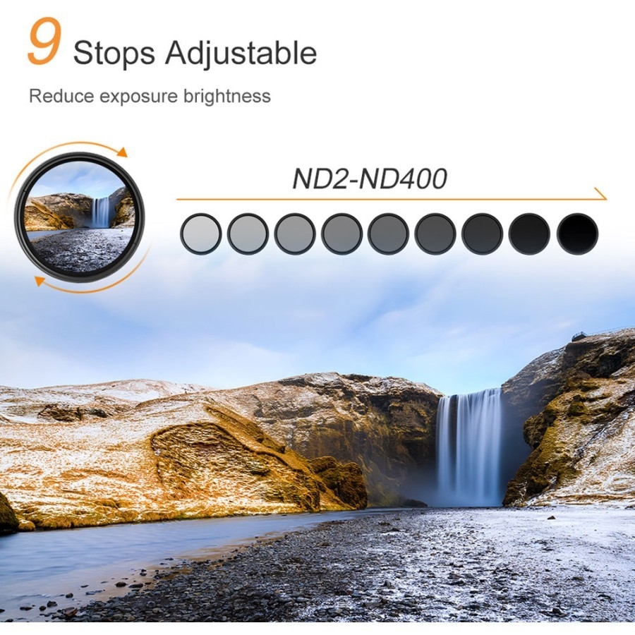 K&F CONCEPT 40.5mm ND2-400 Variable Neutral Density ND Filter