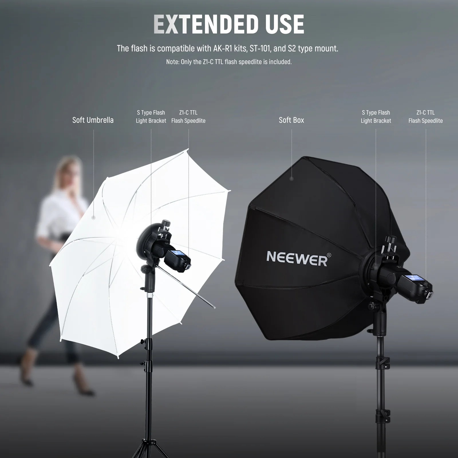 NEEWER Z1 TTL Round Head Flash Speedlite for Canon