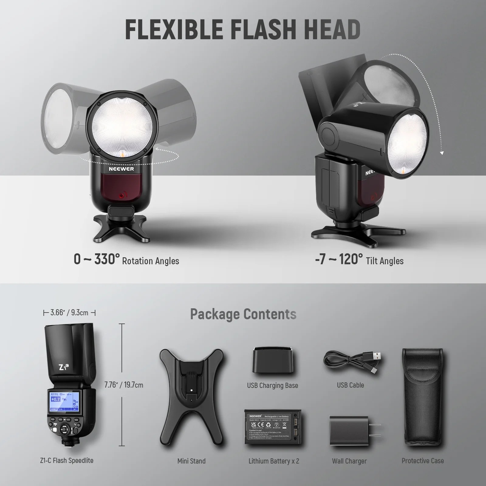 NEEWER Z1 TTL Round Head Flash Speedlite for Canon