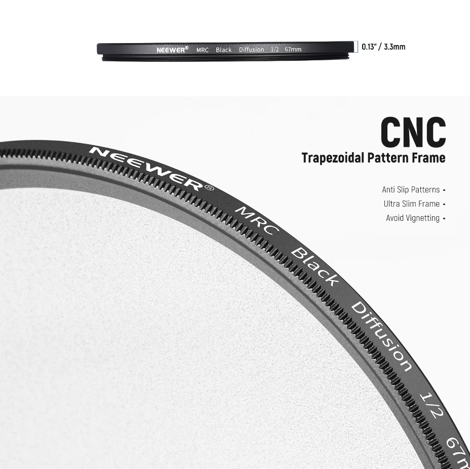 NEEWER BLACK SOFT FILTER 1/2 SPECIAL EFFECTS FILTER 82MM